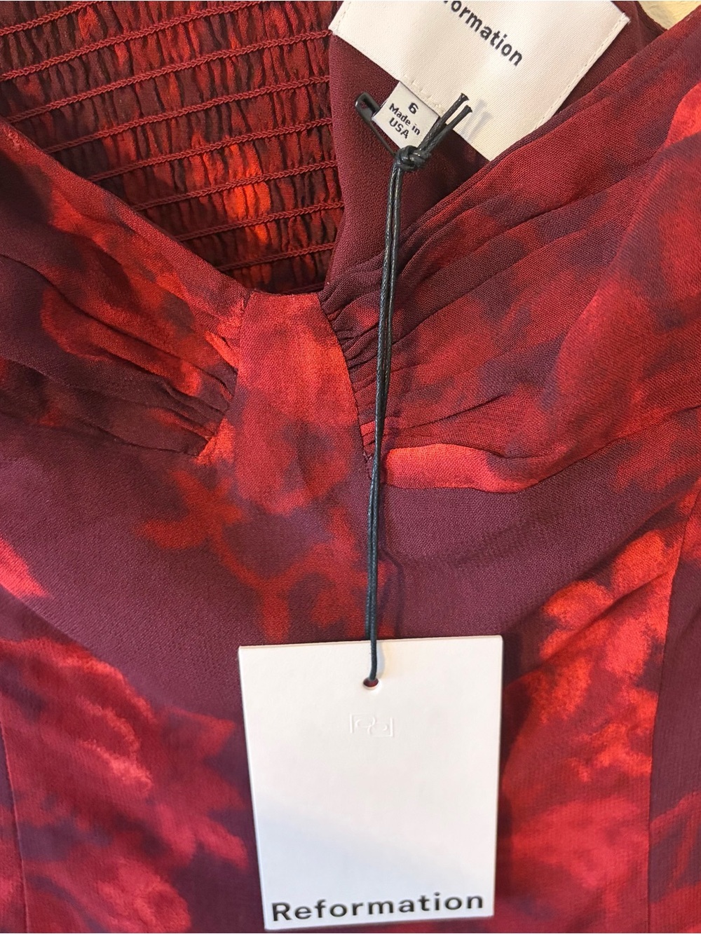 Reformation Burgundy Red Floral Bustier Camisole - Picture 3 of 5